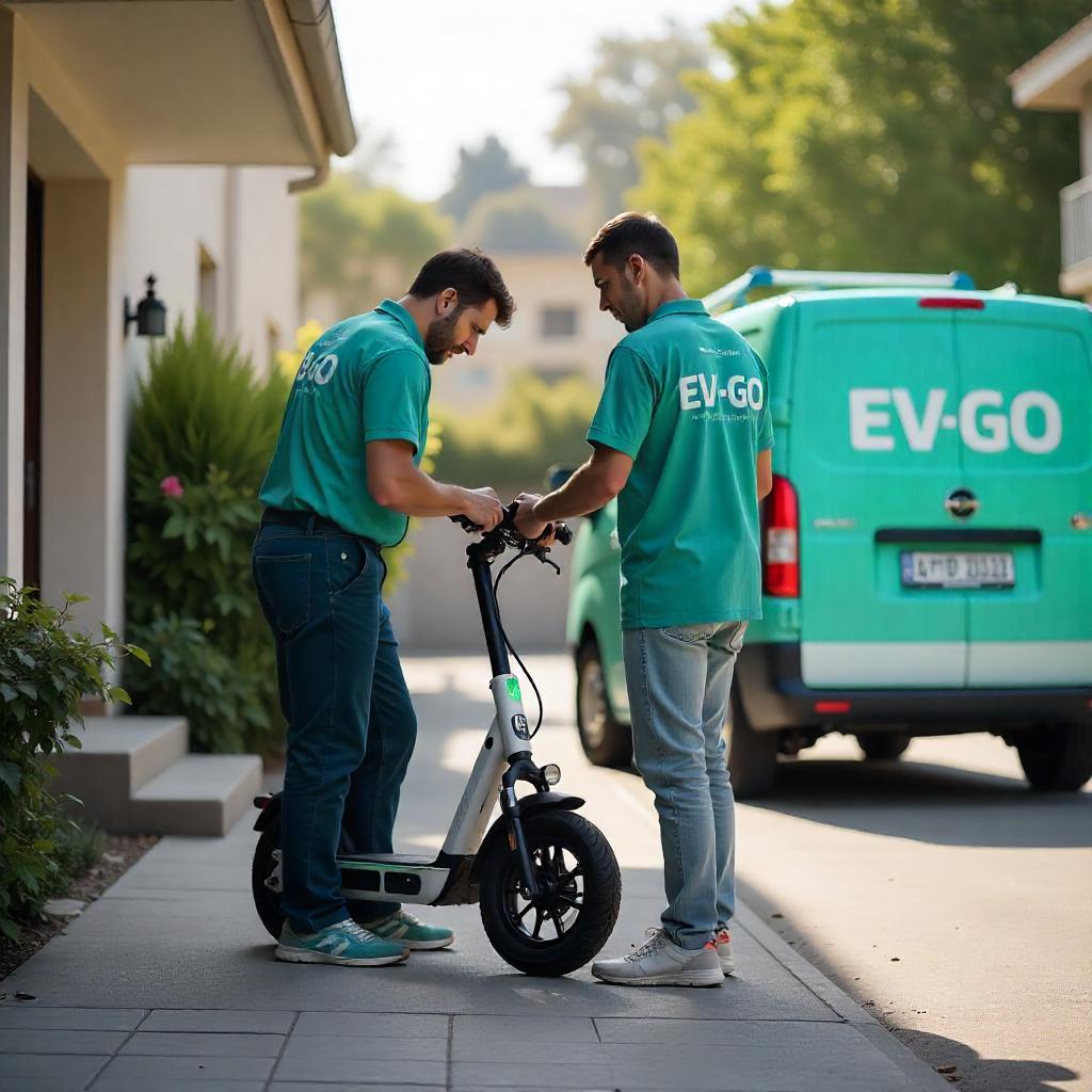 Innovibe Mobility team examining electric vehicles